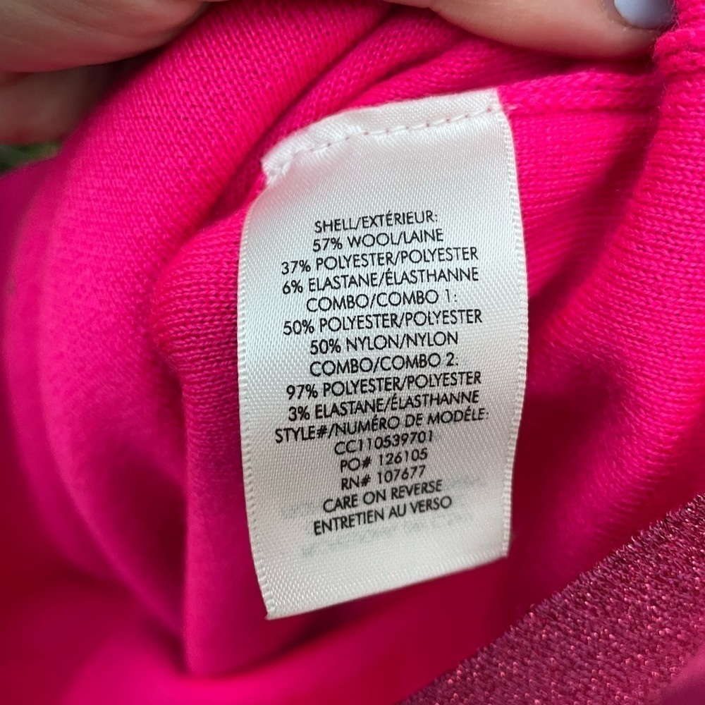 Alice & Olivia Issa Puff Sleeve Dress in Wild Pink Metallic New With Tags! - Picture 9 of 10